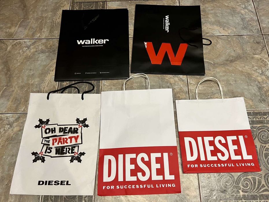 Пакеты и коробки Diesel, Pandora, пакеты разных брендов