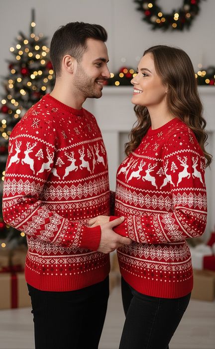 Різдвяні светри для пари | Теплий новорічний подарунок у наявності