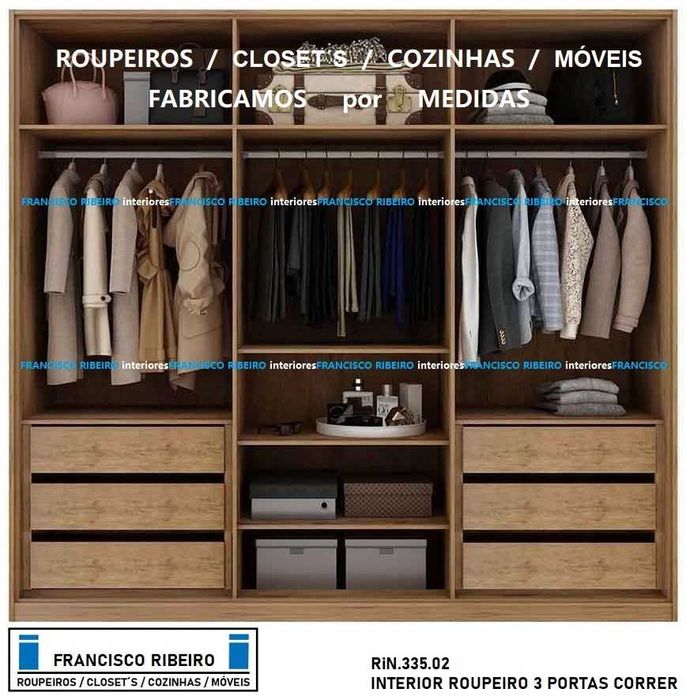 Roupeiros 3 portas de correr