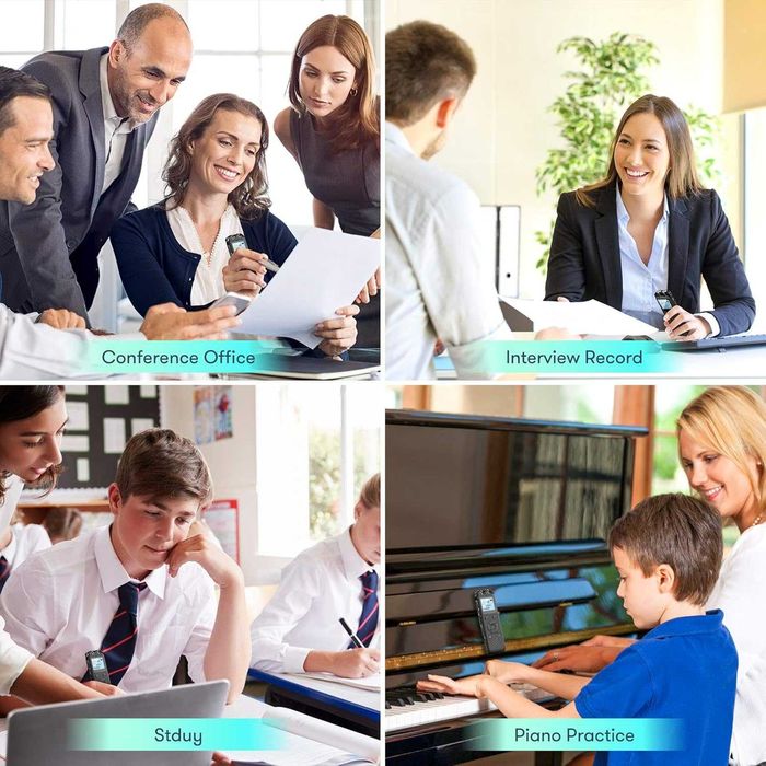 AOMAGO Cyfrowy rejestrator dźwięku dyktafon 32GB podsłuch 1536 Kbs Aux