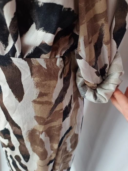 Spódnica midi zebra ZIZZI 46 48 bawełna wiskoza silk touch unikat