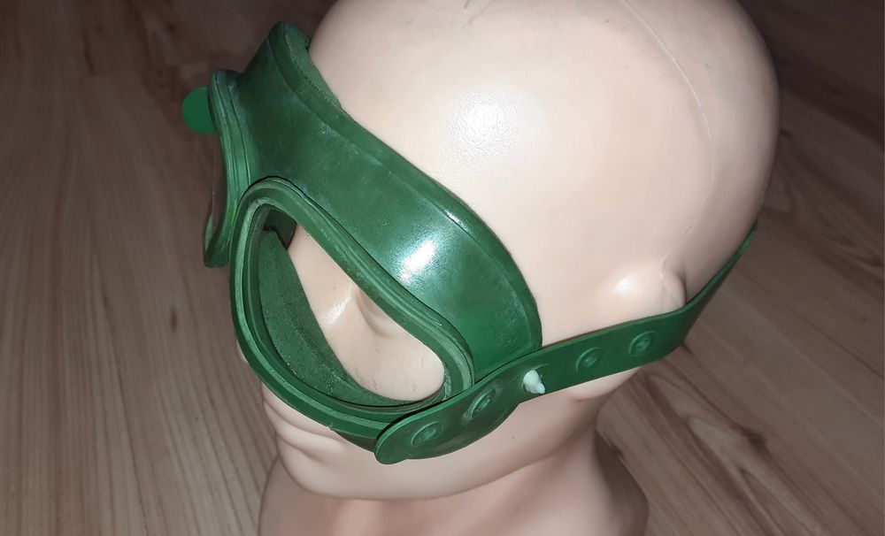 Milicja stare gogle zielone zomo ormo mo milicyjnye motocyklowe prl