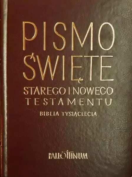 Biblia Tysiąclecia - skórzana, panigatory, złocona. Pallottinum. Nowy Produkt