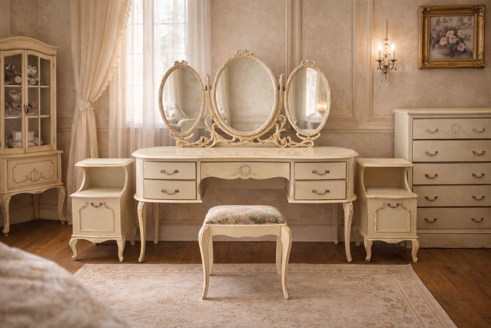 Toaletka w stylu Francuskim Shabby Chic plus dodatki