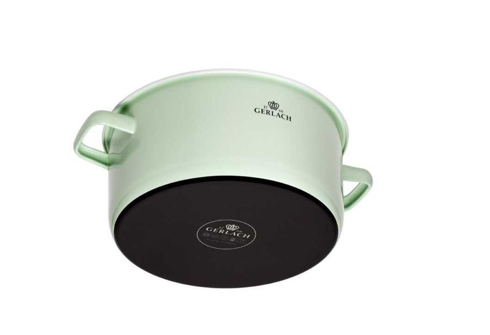 Garnek GERLACH Natur Enamel Zielony 5,2 L.     X-144