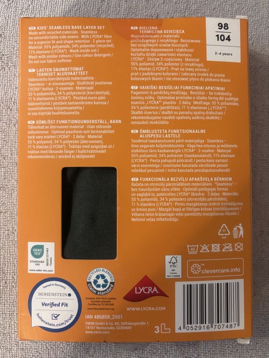 Nowa bielizna termiczna 98/104 zestaw Top i Leginsy Zielone