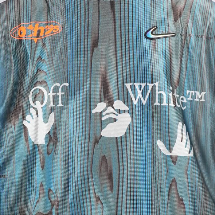 OFF-WHITE X NIKE 001 Soccer Jersey Blue Світшот Лонгслів Лонг