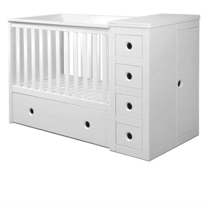 Bellamy Łóżeczko Paso Doble czarne + komoda + przewijak