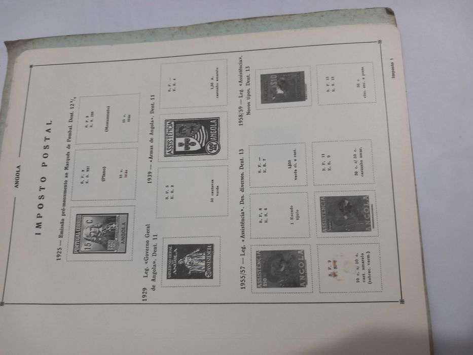 Álbum de selos Angola Domingos do Sacramento