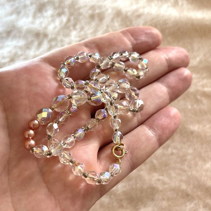 Хрустальные бусы Чехословакия, винтажное украшение