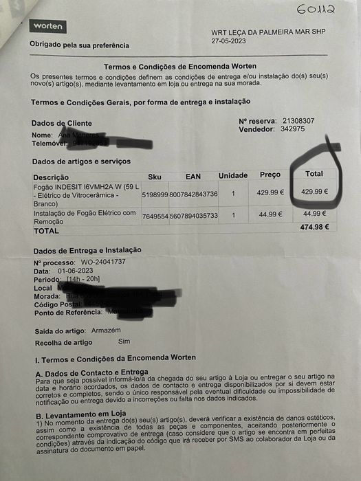 Fogão Elétrico Indesit (Comprado em 2023/Garantia até 2028)