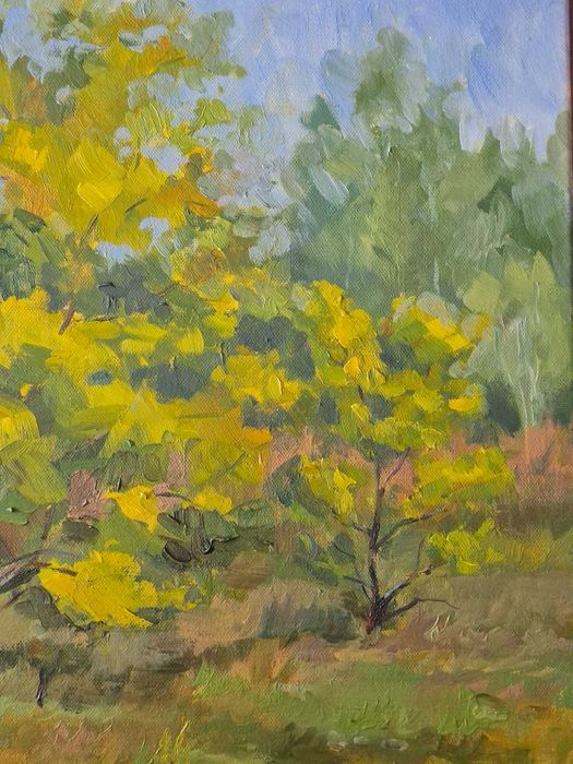 Картина олійними фарбами на полотні, Серпень, пейзаж, 50х40 см