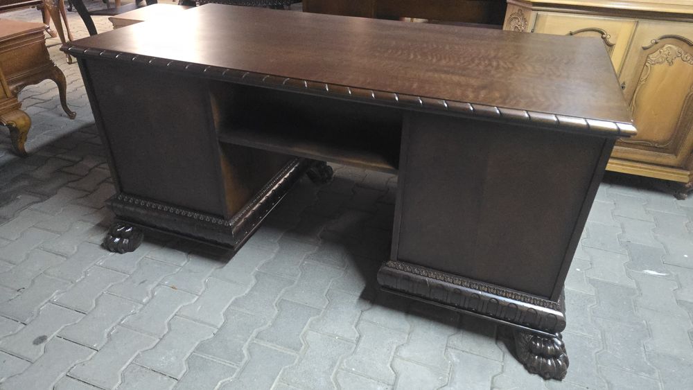 Biblioteka + biurko Antyk Neorenesans Lwie Łapy Gabinet