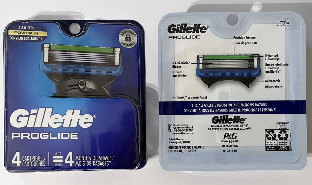 Оригинал 100% из США Gillette PROGLIDE 8шт, лезвия Skinguard