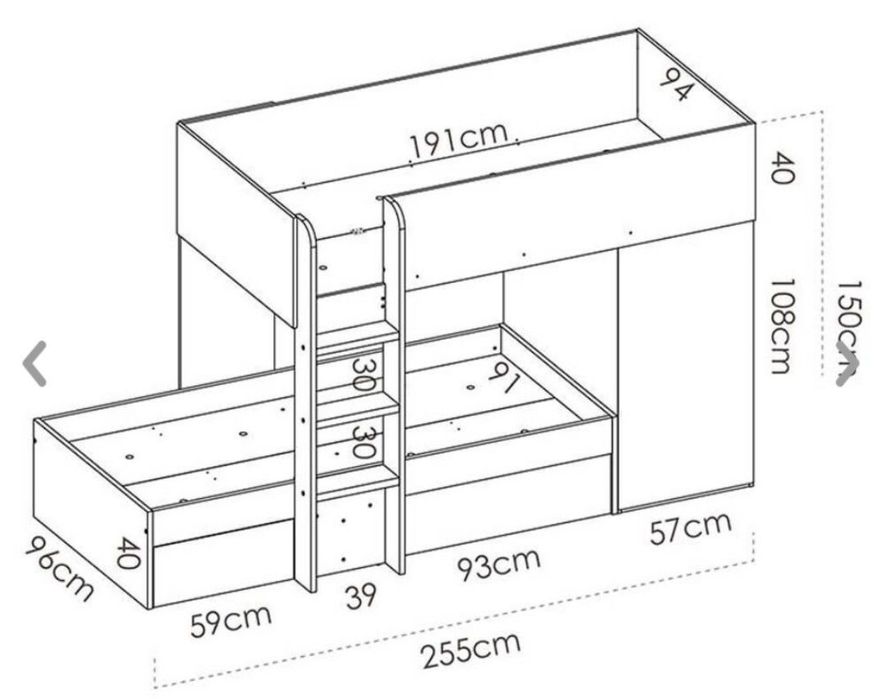Estúdio / Beliche Criança - Branco e Rosa
