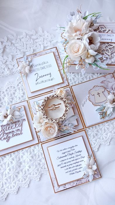 Exploding box premium na Chrzest Pamiątka Chrztu Świętego uniwersalna