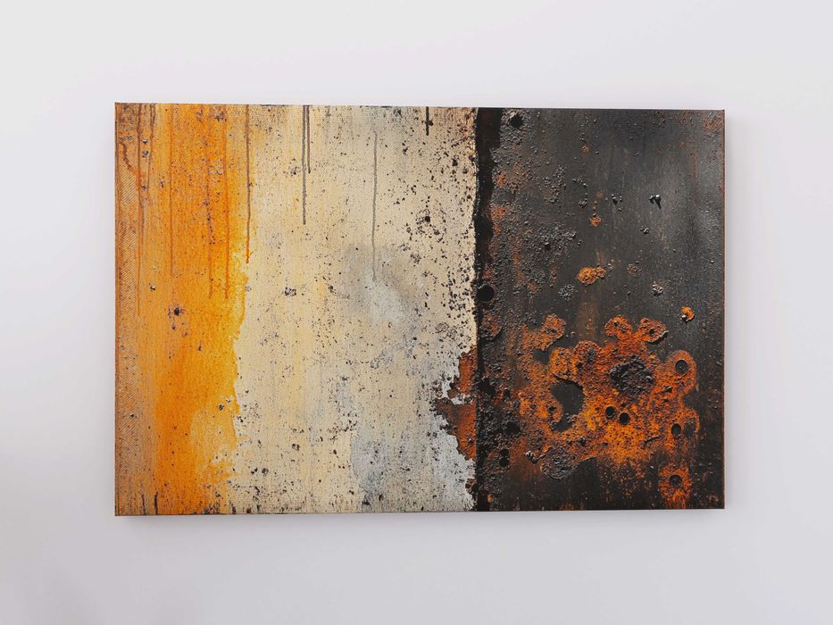 Rdzawa Abstrakcja | Obraz na płótnie 60x40 cm – Surowa Elegancja (057)