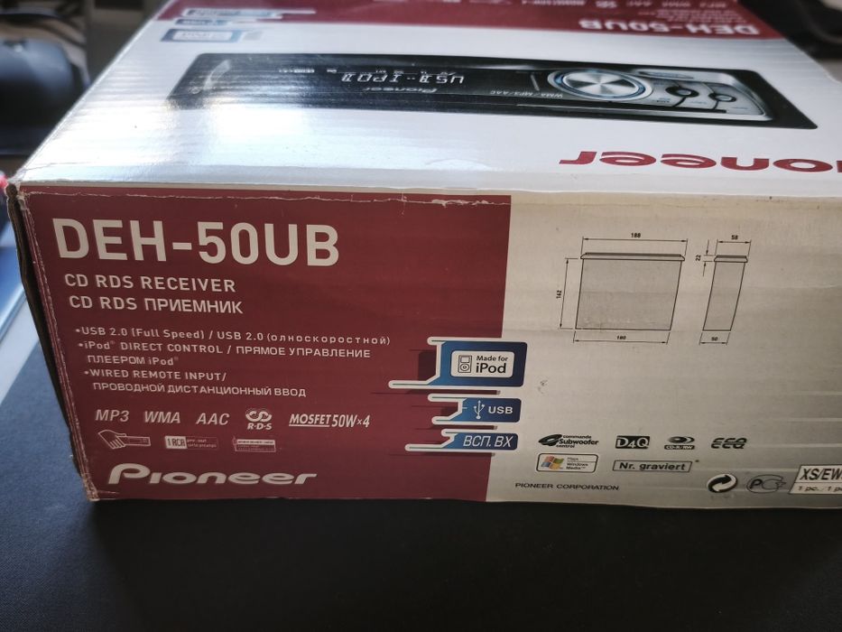 Auto rádio pioneer DEH-50UB (CD | USB | MP3 | Ipod )