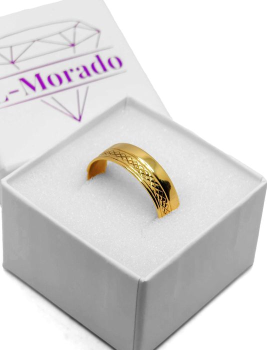 Złota męska obrączka ze wzorem 585p (14k) | 6,15g | r. 33