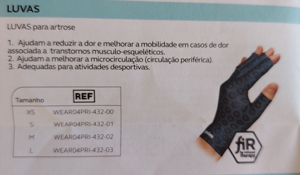 Luvas terapêuticas para artrose (XS) - Novas