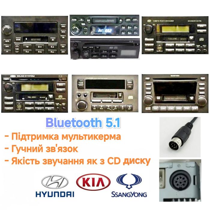 Bluetooth 5.1 Hyundai Kia Sonata Optima Magentis Terracan Блютуз Хундаи Киа Підтримка мультикерма !