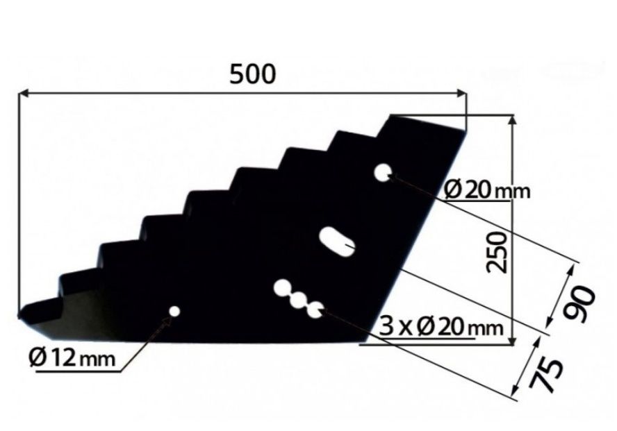 Nóż do paszowozu 500x8 Sano Mayer 105.06.22 napawany