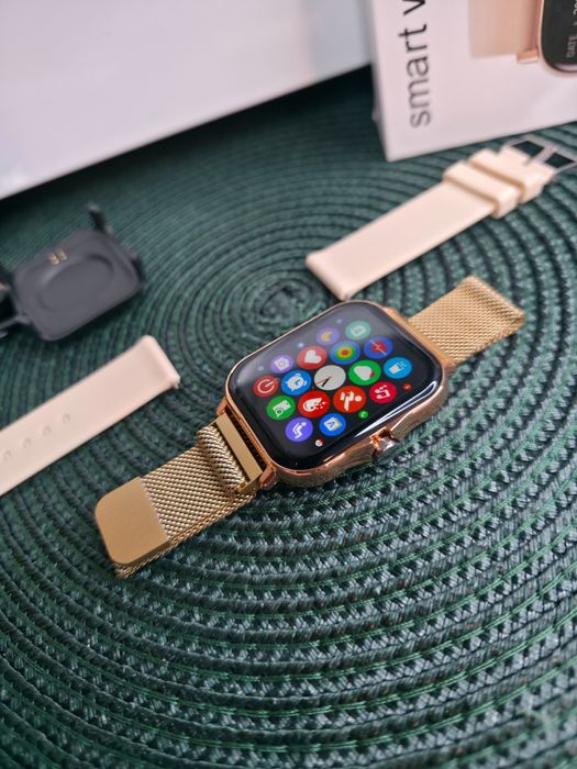 Złoty Smartwatch Damski LIGE 5 Połączenia Bluetooth 2 paski NOWY