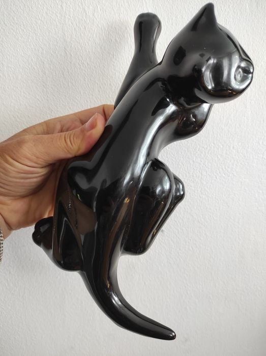 Czarny kot ozdoba ceramiczna do powiedzenia Londyn