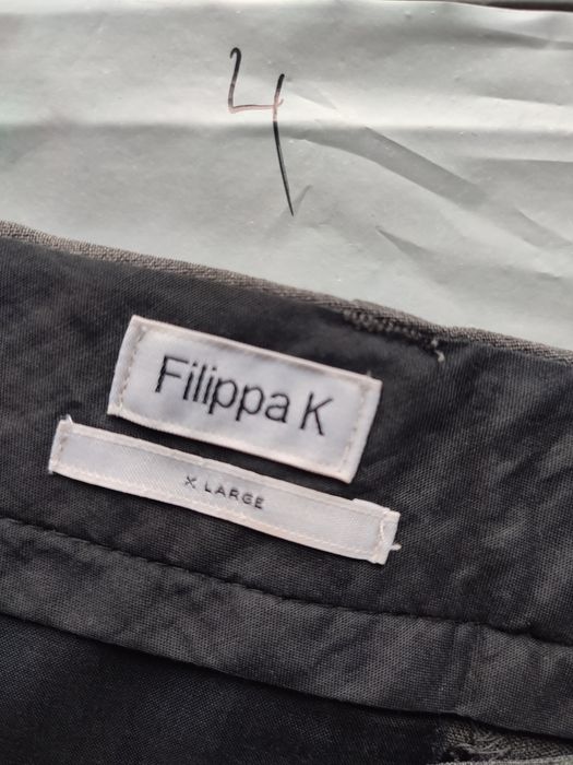 Filippa K grafitowe spodnie męskie wełniane XL klasyczne loose fit ele