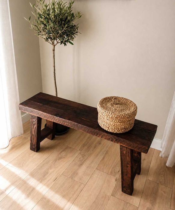 Konsola drewniana rustykalna 100 cm | lite drewno z odzysku