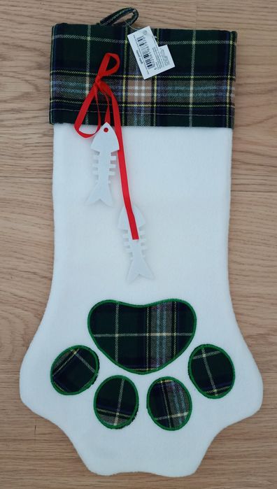 Meia de Natal pata de gato Gato Preto