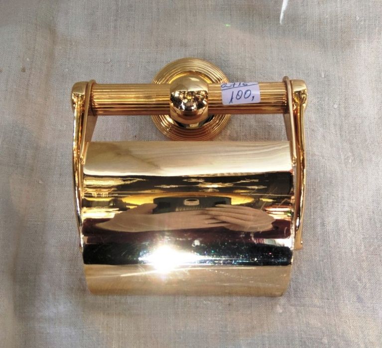 Suporte Rolo Papel Higiénico Banho Ouro