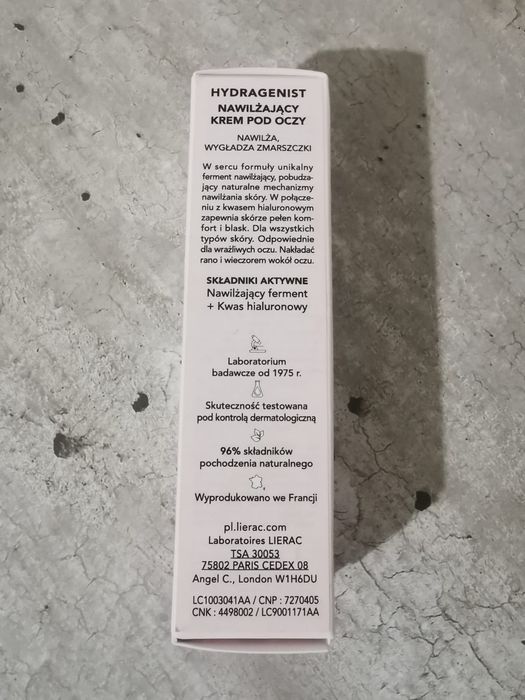 Nowe opakowanie nawilżającego kremu Hydragenist marki Lierac