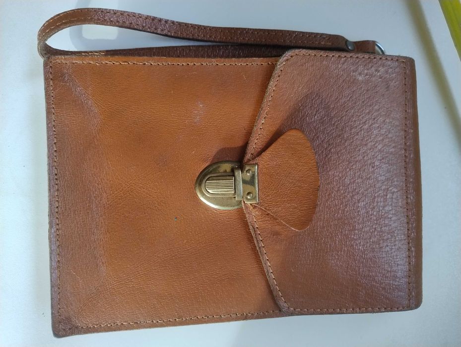 Skórzana Saszetka męska PRL "70-80"
