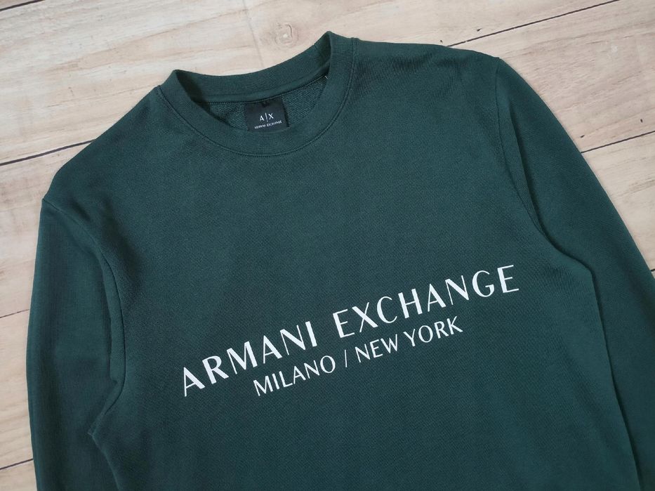 ARMANI EXCHANGE Bluza Crew Neck Męska Logowana r. S
