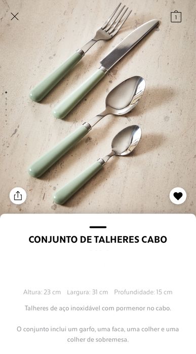 Conjunto De Talheres Cabo Zara Home NOVO
