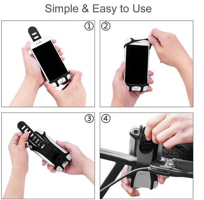 Silikonowy uchwyt na telefon rowerowy HOLDER guma off road quad hulaj