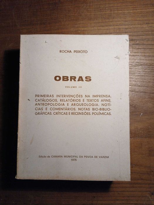 Rocha Peixoto, Obras (III Volume)