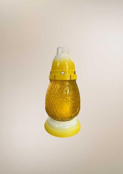 Znicze wielkanocne z wkładami żółte szklane