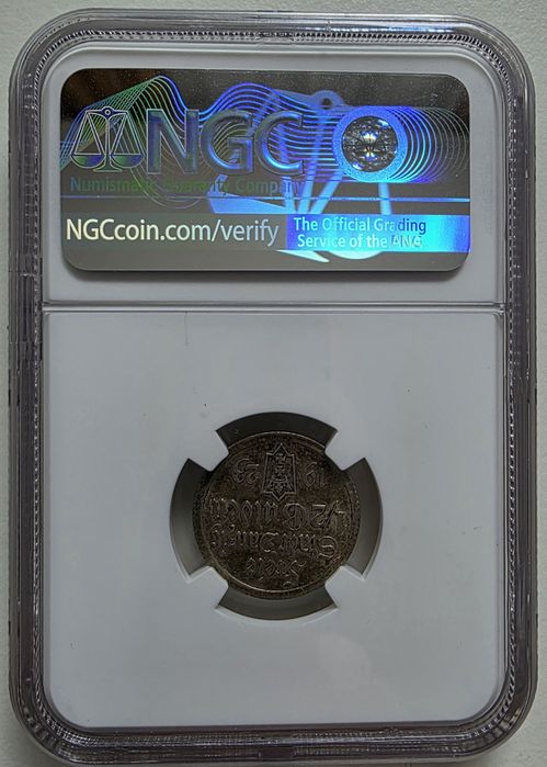 1/2 guldena 1923 NGC AU55 WMG Wolne Miasto Gdańsk