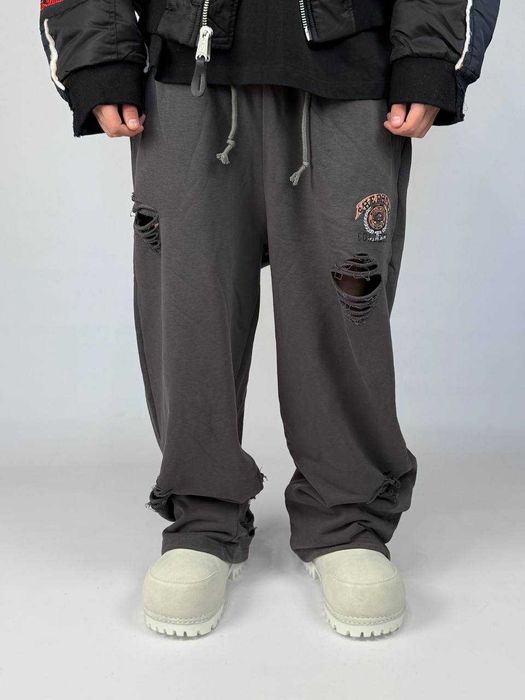 Штани Grailz спортивки sweatpants distressed opium сірі штаны серые
