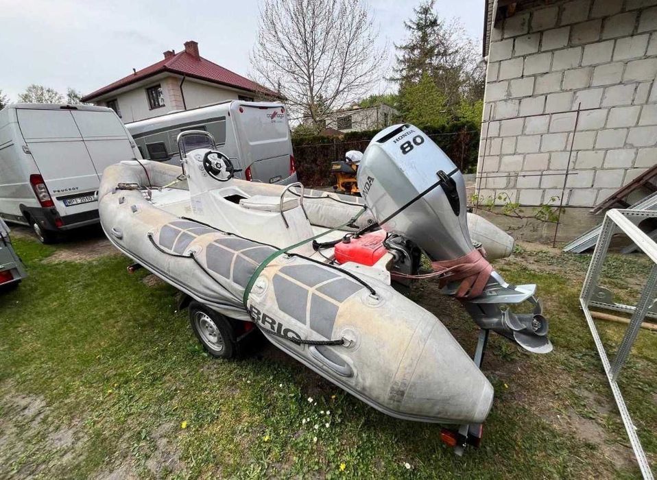 BRIG 4.88 RIB + Honda 80 KM + Przyczepa Brenderup | Zarejestrowany | Komplet