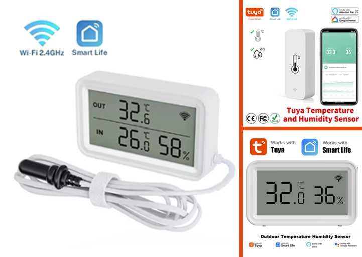 Розумний Tuya Wi-Fi датчик термометр гігрометр