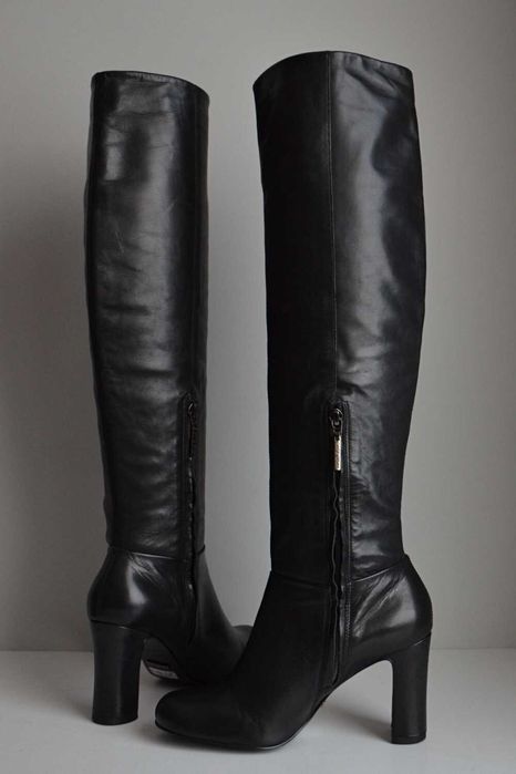 Kozaki Cate Gray z WYSOKĄ cholewką do kolana 38