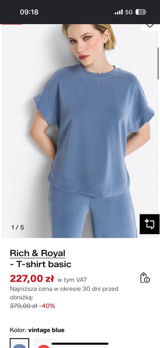 Rich & Royal bluza basic Modal bluzka oversize