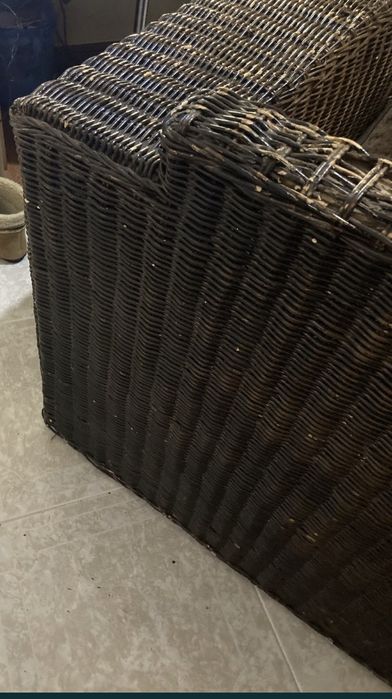 Sofá de jardim de palha