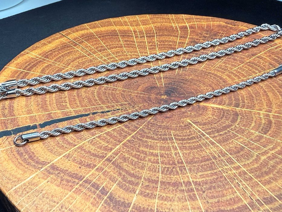 Naszyjnik i branstoleta Rope 45cm/19cm/5mm/Nowe/stal chirurgiczna
