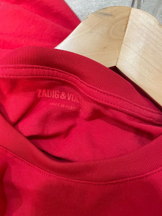 Zadig&Voltaire czerwone koszulka napis nadruk tshirt