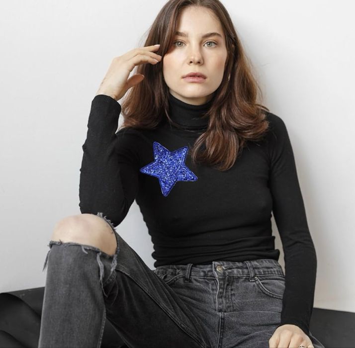 Peutier 10 celinowych gwazdek do naklejenia żelazkiem