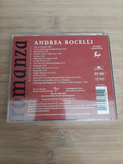 CD Andrea Bocelli Romanza